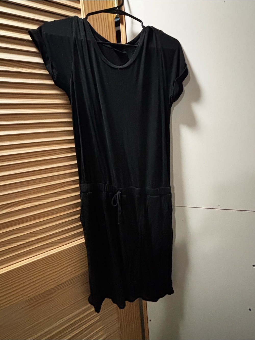 BE COOL Black Midi Drawstring Waist Dress